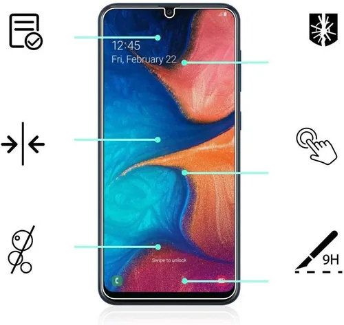 Miniatura 3 de Protectores de pantalla de vidrio templado para Samsung Galaxy A20 [2 unidades] Protector plano de vidrio templado Frontier Protector de pantalla