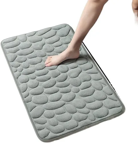Miniatura 4 de Alfombra antideslizante de Baño con Relieve De Adoquines, Alfombra Antideslizante De Vellón Coral Para Bañera, Suelo De Ducha, Felpudo, Almohadilla