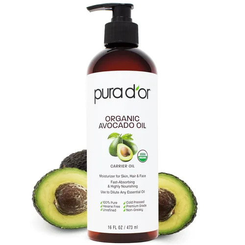 Miniatura 5 de PURA D'OR Aceites orgánicos de semilla de uva y aguacate de 16 onzas, paquete de aceites portadores 100% puros prensados en frío