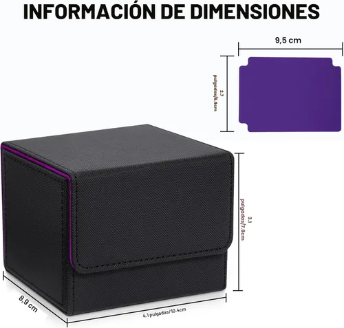 Miniatura 6 de Caja de almacenamiento de cartas ZLCA para cartas de intercambio, caja de cubierta de baraja MTG Commander con capacidad para más de 120 cartas