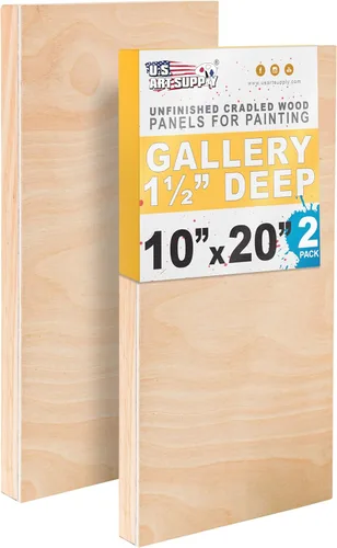Miniatura 10 de U.S. Art Supply Paneles de madera acunados sin terminar de 6 x 24 pulgadas para pintura, galería de 1-1/2 pulgadas de profundidad (paquete de 2)