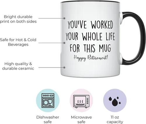 Miniatura 2 de YouNique Designs Taza de jubilación fresca para hombres y mujeres 2024, 11 onzas, taza de feliz jubilación, divertida taza de café de jubilación