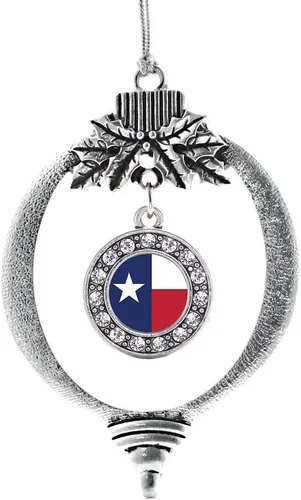 Miniatura 205 de Inspired Silver - Twin One - Adorno festivo de Navidad de plata - Adorno festivo de árbol de Navidad con dije de círculo y circonita cúbica