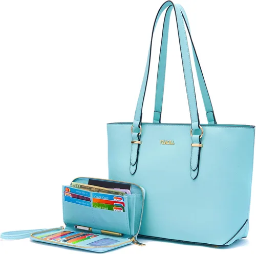 YZAOLL - Juego de bolsas con cartera de cuero sintético, tamaño mediano, grande, bolsa de mano o de hombro para mujer