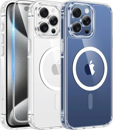 Miniatura 863 de FNTCASE Funda para iPhone 13 Pro-Max: Fundas magnéticas transparentes compatibles con Magsafe Slim anti amarillamiento protección contra caídas