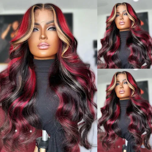 Miniatura 19 de Pelucas para mujeres negras, pelucas de encaje frontal de 13x6 Water Wave, pelucas sintéticas HD con encaje frontal, línea capilar natural
