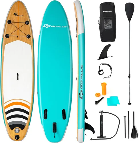 Miniatura 11 de Goplus Tabla de remo inflable de pie, 10/10.5 pies/11 pies SUP 6 pulgadas de grosor con accesorios de primera calidad, paleta de aluminio ajustable