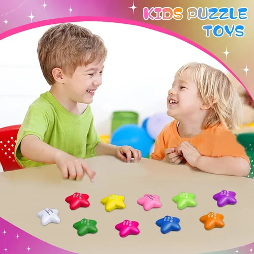 Miniatura 7 de SHQDD 100 pelotas antiestrés con forma de estrella a granel para adultos y niños - Citas motivacionales, juguetes de espuma suave para apretar