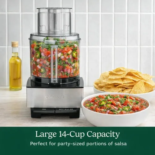 Miniatura 7 de Procesador de alimentos Cuisinart, picador de verduras de 14 tazas para picar, cortar en cubos, rallar, puré y amasar masa, motor de 720 vatios