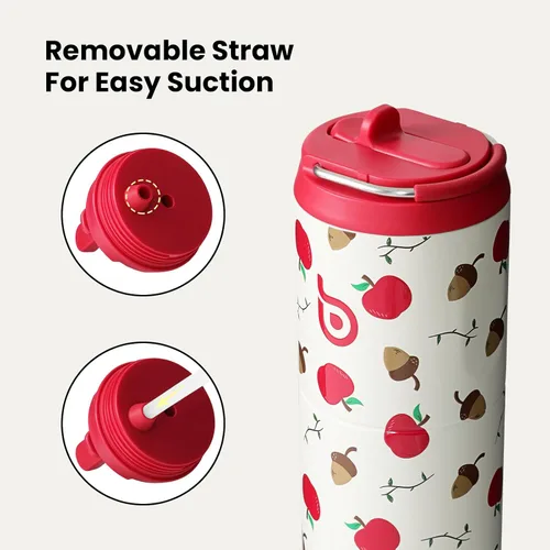 Miniatura 4 de BOTTLE BOTTLE Botella de agua aislada de 24 onzas con tapa de popote y asa para deportes, viajes, gimnasio, botellas de agua de acero inoxidable