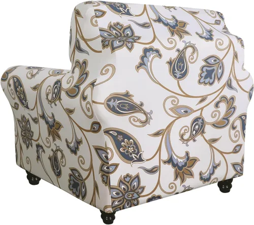Miniatura 9 de SearchI Funda elástica para sofá, Fundas impresas para sofá, Funda de sillón con patrón floral, 2 piezas de funda elástica para sillón con funda