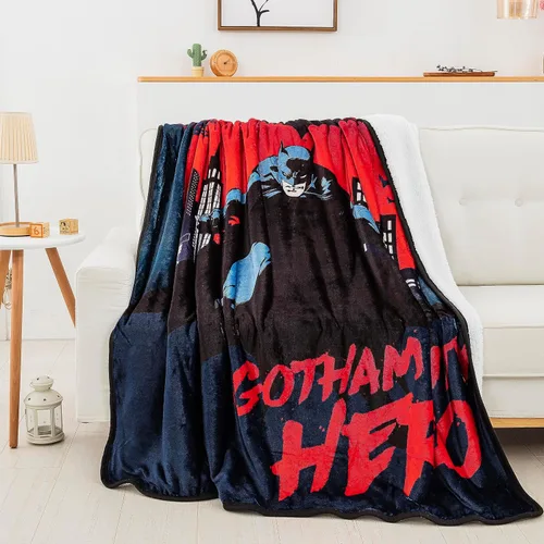Miniatura 2 de Northwest DC - Manta Sherpa de Batman Silk Touch, 60 x 80 pulgadas, Gotham City Hero Héroe de la ciudad de Go
