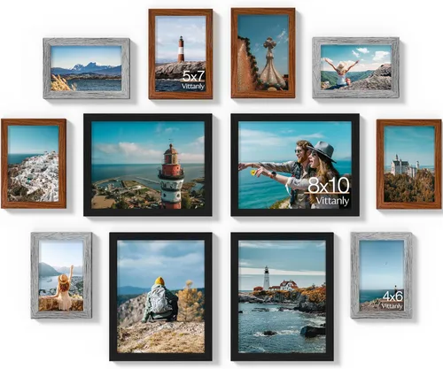 Miniatura 54 de Vittanly Paquete de 7 Marcos de Fotos, Marcos de Fotos Collage Decoración de Pared para Pared o Mesa, Múltiples Tamaños con 1 Pieza de 11x14