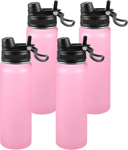 Miniatura 14 de Botella de agua aislada de 22 onzas, tapa 2 en 1 a prueba de fugas (sorbo/pajilla) + asa, botella de acero inoxidable para deportes, viajes, trabajo