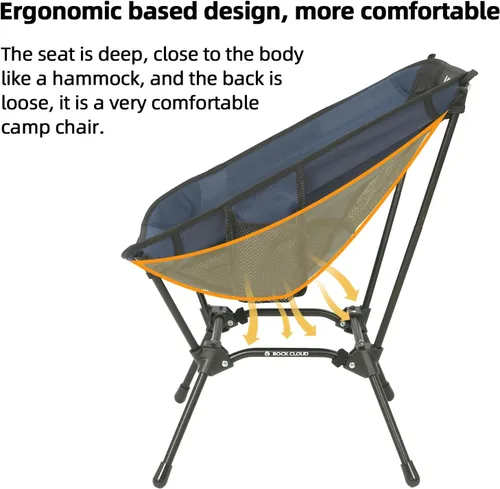 Miniatura 6 de ROCK CLOUD Silla de camping portátil ultraligera sillas plegables al aire libre para campamento senderismo mochilero césped playa deportes 2