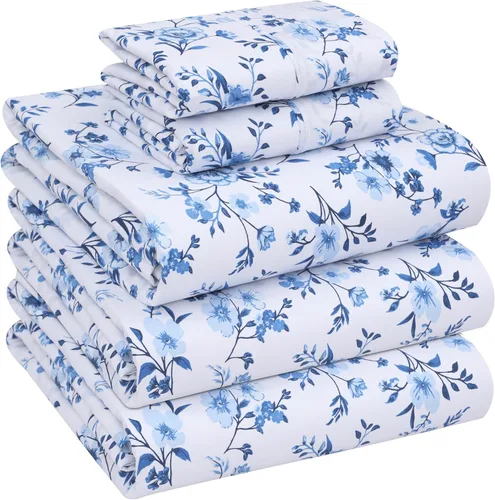 Miniatura 137 de RUVANTI Juego de sábanas divididas tamaño King de 100 % algodón para cama ajustable, 5 piezas, ropa de cama de tejido de percal suave y Guisante
