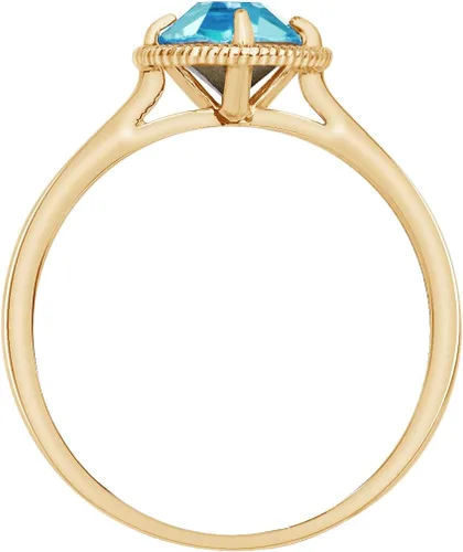Miniatura 2 de Tienda Collection 10k Gold Imported Crystal March Birthstone Ring