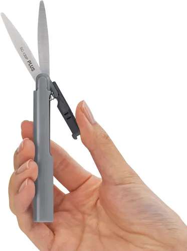 Miniatura 6 de PLUS Tijeras estilo bolígrafo antiadherentes compactas TSA Twiggy con funda, carbón Gris antracita