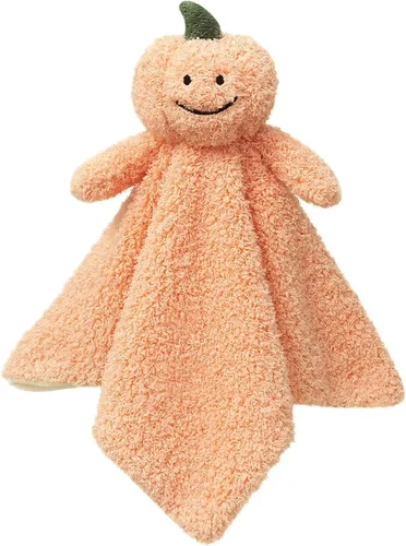 Manta de seguridad suave de calabaza naranja bebé, manta de felpa con personaje de calabaza, regalo de baby shower/guardería, manta para acurrucarse