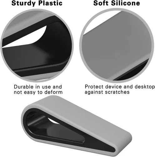 Miniatura 5 de MoKo Soporte universal para teclado de computadora portátil/computadora, [4 unidades] antideslizante de silicona inclinable con cuña elevadora Gris