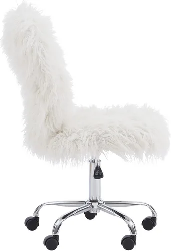 Miniatura 5 de Linon Cora Faux Flokati - Silla de oficina sin brazos, color blanco