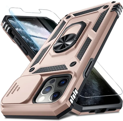 Miniatura 97 de Janmitta - Funda para iPhone 14 Pro con cubierta deslizante para lente de cámara incorporada + protector de pantalla, funda de cuerpo completo