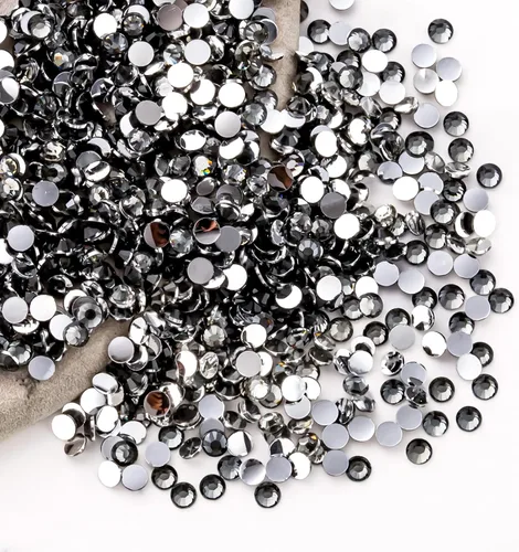 Miniatura 83 de Diamantes de imitación AB verdes a granel, 5000 piezas de diamantes de imitación de fondo plano redondos de gelatina AB sin fijación térmica, gemas