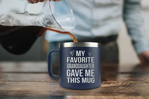 Miniatura 7 de Regalos para el abuelo de la nieta, el nieto, los niños en el Día del Padre, Navidad, cumpleaños - Tazas de café divertidas para regalar a