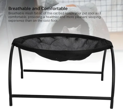 Miniatura 3 de Cat Hammock, Elevated Design Sturdy Iron Frames Breathable Mesh Fabric Elevated Cat Bed, Dog Hammock Bed with Easy Assembly and Cleaning for Cats