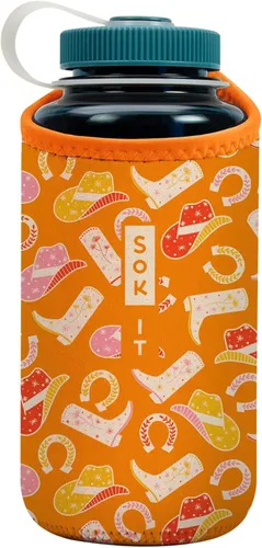 Miniatura 241 de Sok It BotlSok Funda para botella de agua con cubierta de neopreno aislante (Floral abstracto, se ajusta a CamelBak o Nalgene de 12 onzas)