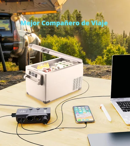 Miniatura 6 de LIHAN Divisor de encendedor de cigarrillos para automóvil, adaptador de 3 enchufes de 8 en 1,120 W y 5 USB con interruptor de alimentación maestro