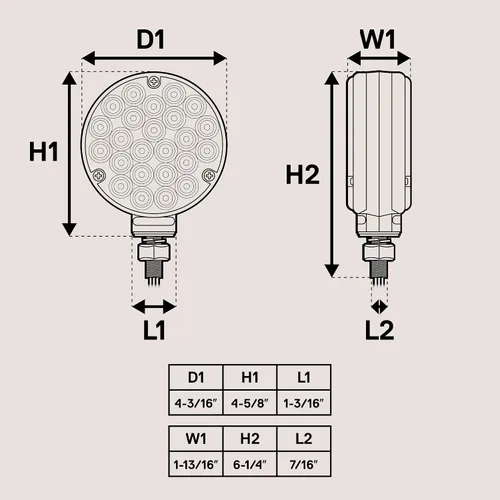 Miniatura 7 de TRUE MODS - Juego de luces de guardabarros de pedestal redondas de 4 pulgadas de 48 LED para semirremolque de 80 pulgadas de ancho [DOT FMVSS-108]