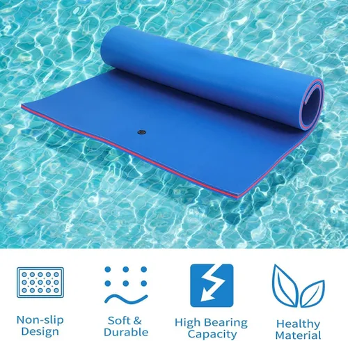 Miniatura 3 de Outroad - Tapete flotante para agua, 3 capas de espuma XPE de 9/12/18 pies, almohadilla de lirio para playa, océano, lago, isla flotante enrollable