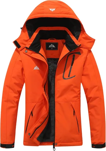 Miniatura 8 de Chaqueta de esquí impermeable para mujer, resistente al viento, cortavientos, abrigo de nieve cálido con capucha