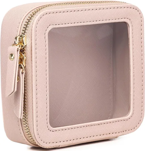 Miniatura 75 de Pinkmik Pequeña bolsa de maquillaje, mini estuche transparente para maquillaje y neceser con cremallera, organizador de bolsos para mujer
