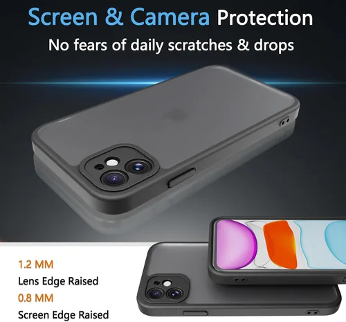 Miniatura 4 de Funda Translúcida Mate para iPhone 11, [Protección contra Caídas de Grado Militar de 10 Pies] Parachoques Protector Delgado Duradero Resistente a
