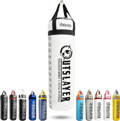Miniatura 9 de Outslayer Saco de boxeo relleno de 80 libras y MMA fabricado en Estados Unidos Negro
