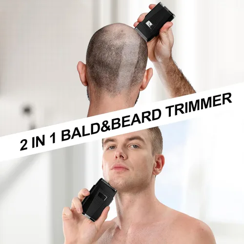 Miniatura 7 de Dumite Afeitadoras calvas de aluminio para hombres, maquinilla de afeitar eléctrica de motor potente, afeitadoras de cabeza, recortadora de barba