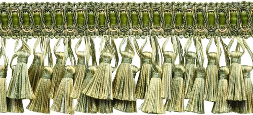 Miniatura 10 de Colección Noblesse de 3" (7.5cm) Elaborado con flecos de borla de dos niveles # TFH3D, oro canario #4875 (oro oscuro, oro amarillo) paquete de valor
