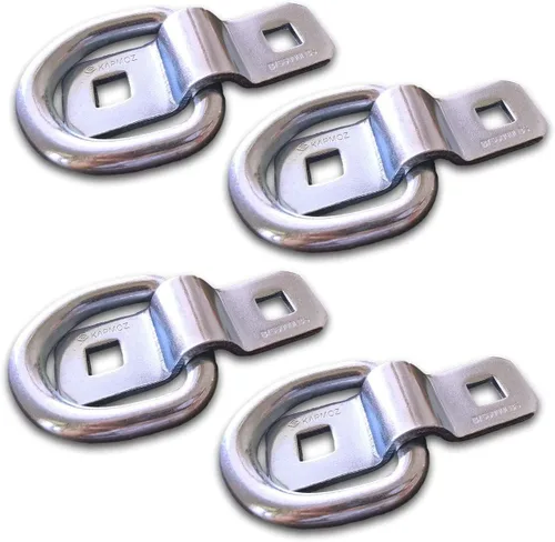 Miniatura 7 de LE KAPMOZ Anillos en D resistentes de 3/8 pulgadas, ganchos de anclaje de amarre para remolque, camión, cama, camioneta, caravana, cámper, ATV