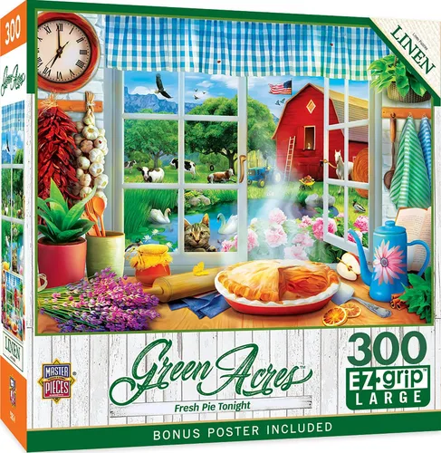 MasterPieces - Rompecabezas de 300 piezas, formas grandes de agarre EZ, pastel fresco esta noche, divertido para adultos, personas mayores, familia,