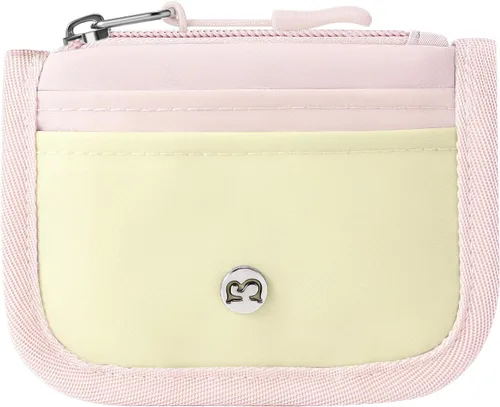 Babysun Mini tarjetero Rfid delgado con bolsillo con cremallera para cambio/3 ranuras para tarjetas/llavero, cartera pequeña delgada para tarjetas