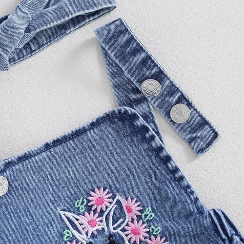 Miniatura 4 de Traje de primavera y verano para bebé, bebé, sin mangas, mameluco de mezclilla, enterizo de una pieza