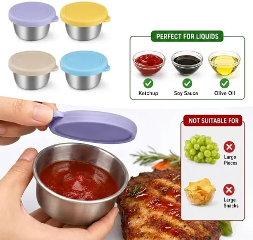Miniatura 3 de Botella de salsa de acero inoxidable con cepillo - botella de aceite para barbacoa al aire libre a prueba de fugas de 4x1.6oz con tapa de silicona