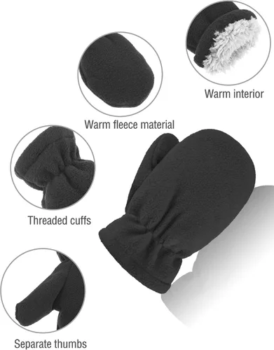 Miniatura 4 de SATINIOR - Guantes de forro polar para niños (3 pares)