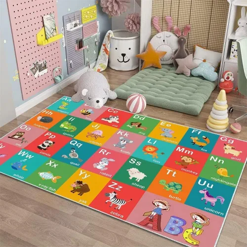 Miniatura 6 de ABC - Alfombra educativa del alfabeto, alfombra de juegos divertidos para niños, sala de juegos, aula, antideslizante, lavable, alfombra de suelo
