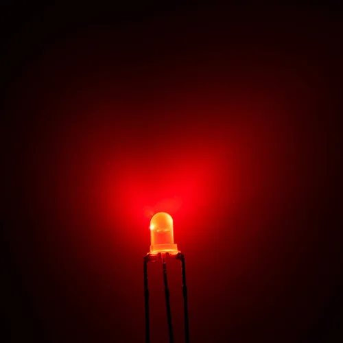 Miniatura 3 de CHANZON 100 unids 0.118 in rojo y azul difuso LED luces de diodo común (esmerilado redondo bicolor) iluminación brillante bombillas lámparas E) Rojo
