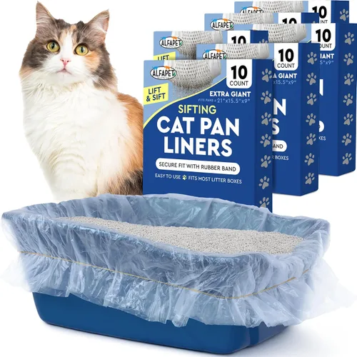 Alfapet Revestimientos Originales para Caja de Arena para Gatos con Tamiz - Extra Gigante 60 Unidades - Bolsas de Arena para Gatos Resistente al