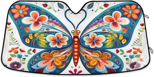 Miniatura 25 de Parasol para parabrisas con diseño de águila calva, diseño de amapola dorada para ventana delantera de automóvil, visera plegable de 55 x 27.6