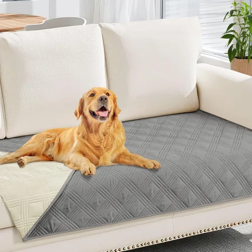 Miniatura 83 de hyha Manta impermeable para perros, manta reversible para cama de mascotas, funda suave para sofá/sillón lavable para perros, fundas impermeables